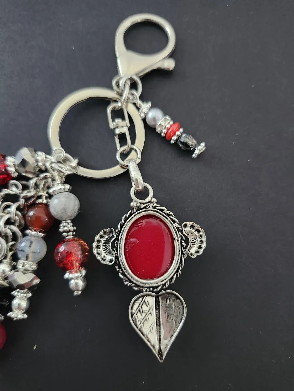 Southwest Red Purse Charm or Keychain Carnelian Picasso Jasper Handcrafted